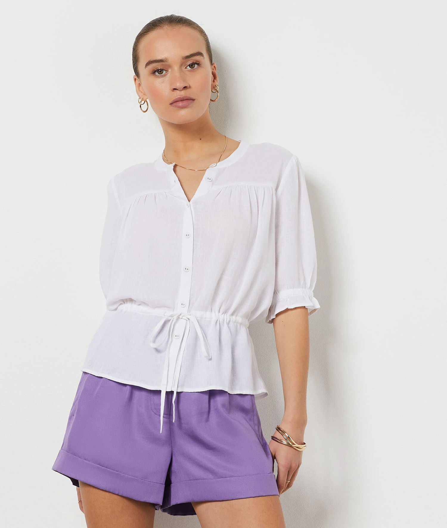 Chemisier à Nouer ECRU 3 Chemisier à Nouer ECRU – Bild 3