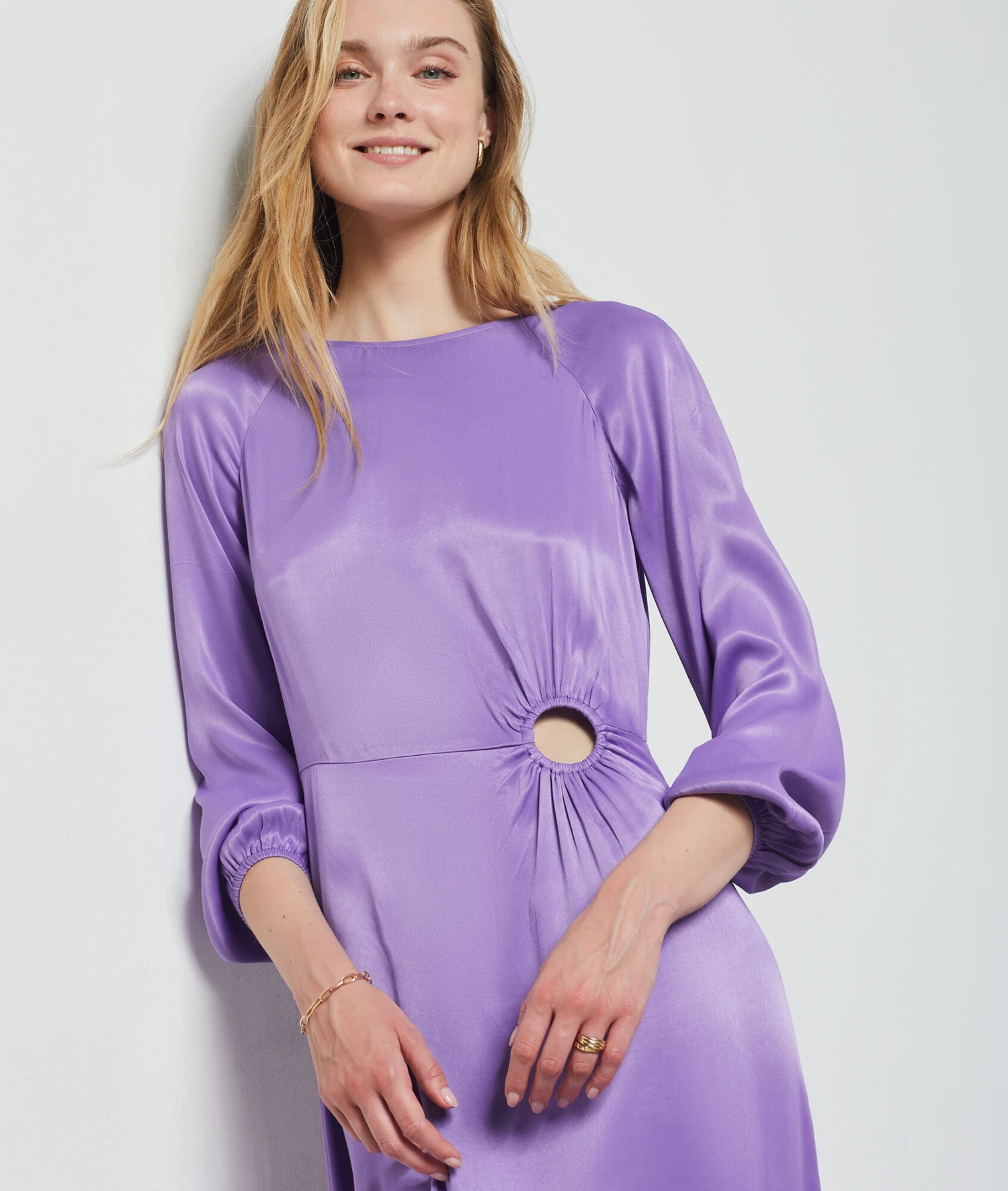 Robe Longue Satinée MAUVE 1 Robe Longue Satinée MAUVE