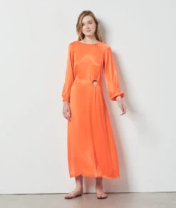 Robe Longue Satiné ORANGE -Etam Verkäufe 654098463 6