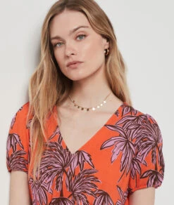 Robe Longue Imprimée ORANGE -Etam Verkäufe 654100618 b