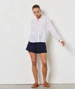 Hemdbluse Mit Stickereidetails ECRU