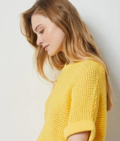 Pull Manches Courtes En Maille JAUNE 8 Pull Manches Courtes En Maille JAUNE -Etam Verkäufe 654101154 b