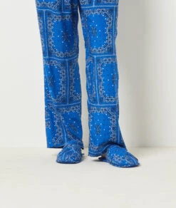 Royal Blue Printed Mule Slippers - Comfortable Slip-On Indoor Footwear 8 Royal Blue Printed Mule Slippers - Comfortable Slip-On Indoor Footwear -Etam Verkäufe 654103423 b