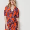 Robe Imprimée Portefeuille ORANGE -Etam Verkäufe 654103918 x