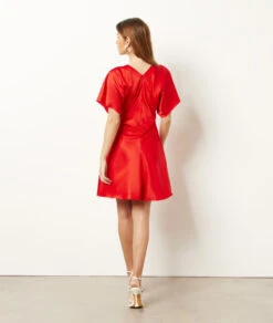 Kurzes, Fließendes Kleid ROT -Etam Verkäufe 654104573 a