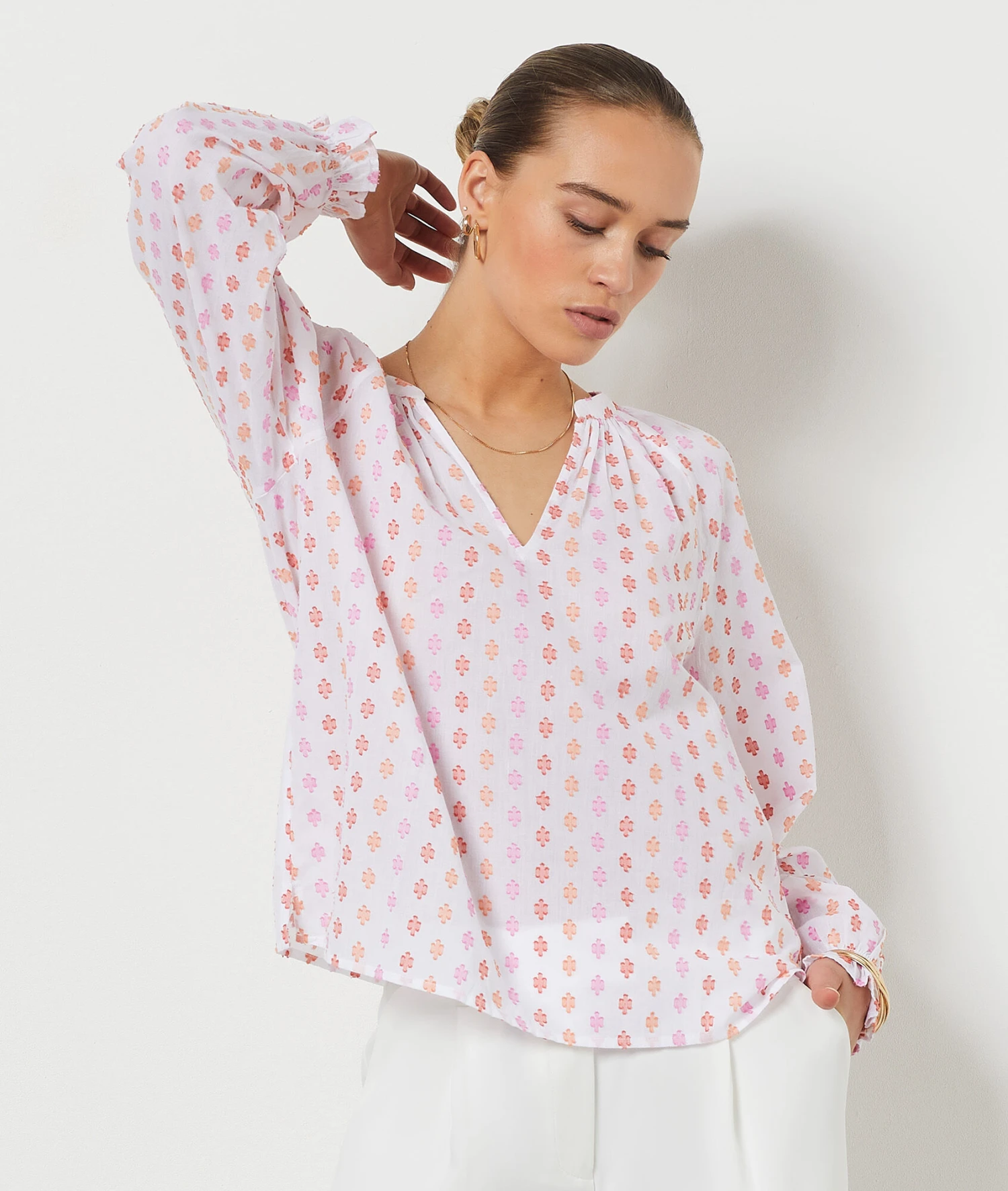 Blouse Imprimée 100% Coton ECRU 5 Blouse Imprimée 100% Coton ECRU – Bild 5