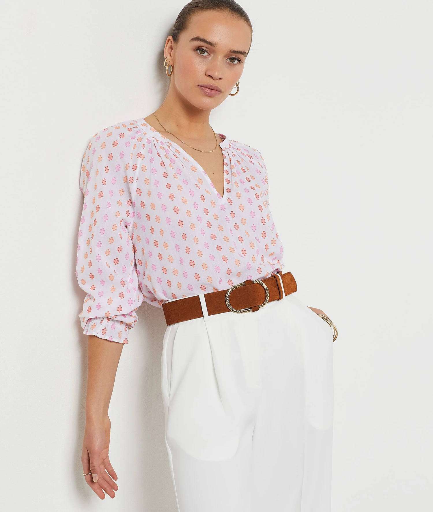 Blouse Imprimée 100% Coton ECRU 2 Blouse Imprimée 100% Coton ECRU – Bild 2