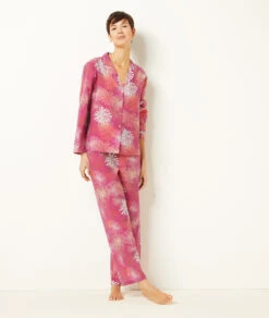 Elegantes Pyjamahemd in Lila mit Seidenglanz & Print -Etam Verkäufe 654137513 6
