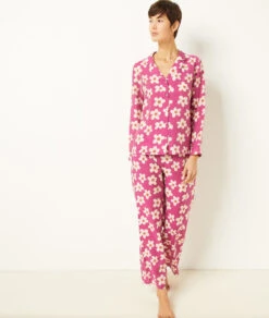 Seidiges Pyjamahemd mit elegantem Print - Langärmeliges Nachtoberteil in Mauve 7 Seidiges Pyjamahemd mit elegantem Print - Langärmeliges Nachtoberteil in Mauve -Etam Verkäufe 654137517 6