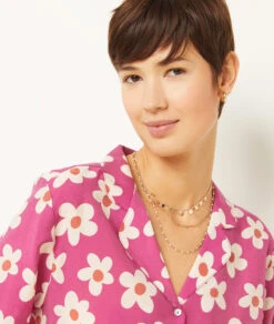 Seidiges Pyjamahemd mit elegantem Print - Langärmeliges Nachtoberteil in Mauve 8 Seidiges Pyjamahemd mit elegantem Print - Langärmeliges Nachtoberteil in Mauve -Etam Verkäufe 654137517 b