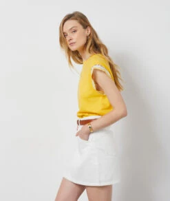 T-Shirt Mit Kurzen Ärmeln SONNENGELB 9 T-Shirt Mit Kurzen Ärmeln SONNENGELB -Etam Verkäufe 654138154 c