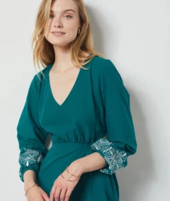 Robe Longue Dos Nu VERT -Etam Verkäufe 654140331 c