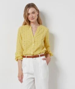 Chemisier à Broderies 100% Coton JAUNE 7 Chemisier à Broderies 100% Coton JAUNE -Etam Verkäufe 654141354 6