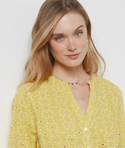 Chemisier à Broderies 100% Coton JAUNE 8 Chemisier à Broderies 100% Coton JAUNE -Etam Verkäufe 654141354 b