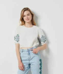 Blouse Détails Brodés ECRU -Etam Verkäufe 654142580 b