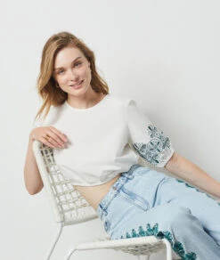 Blouse Détails Brodés ECRU -Etam Verkäufe 654142580 c