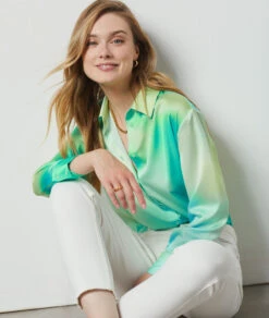Chemisier Satiné VERT