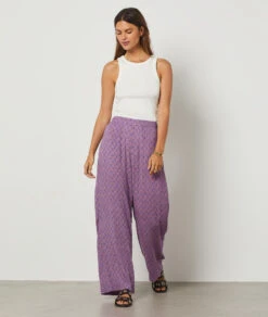 Pantalon Fluide Coupe Large MAUVE -Etam Verkäufe 654144637 6