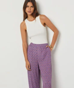 Pantalon Fluide Coupe Large MAUVE -Etam Verkäufe 654144637 c