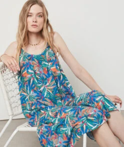 Robe Longue Imprimée BLEU -Etam Verkäufe 654145836 c