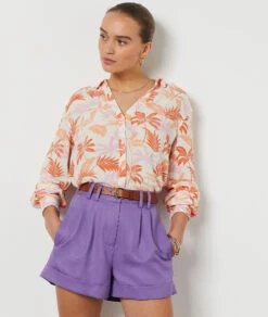 Hemdbluse Mit Print ORANGE