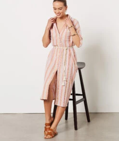 Robe à Rayures 100% Coton ROSE -Etam Verkäufe 654150668 c