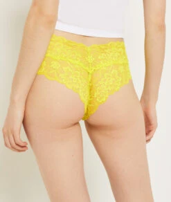 SWEET Hipster V-shape en Dentelle - Coloris Jaune Acidulé -Etam Verkäufe 654151152 b