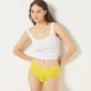 SWEET Hipster V-shape en Dentelle - Coloris Jaune Acidulé -Etam Verkäufe 654151152 x