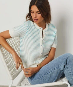 Gilet Manches Courtes BLEU