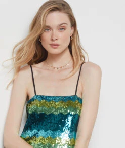 Robe Courte à Sequins VERT -Etam Verkäufe 654155546 b