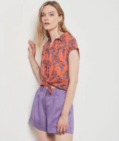 Chemisier Manches Courtes ORANGE