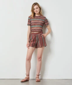 Short En Maille Ajourée MARRON