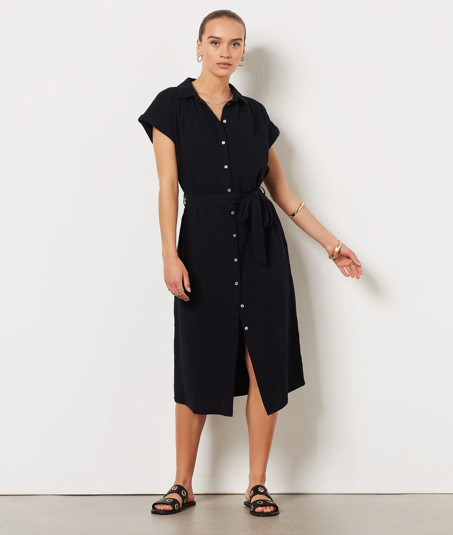 Robe Longue 100% Coton NOIR 3 Robe Longue 100% Coton NOIR – Bild 3