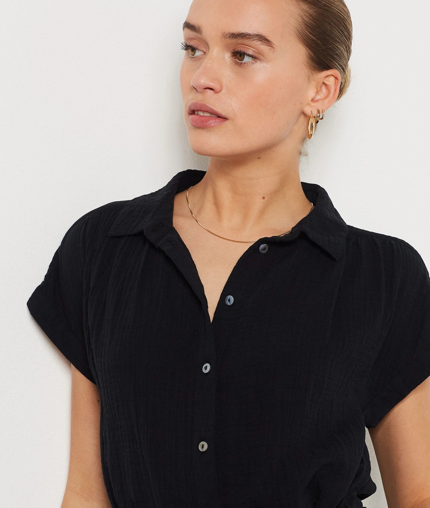 Robe Longue 100% Coton NOIR 4 Robe Longue 100% Coton NOIR – Bild 4