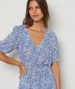 LELA Robe Fluide Imprimée BLEU 7 LELA Robe Fluide Imprimée BLEU -Etam Verkäufe 654195290 6