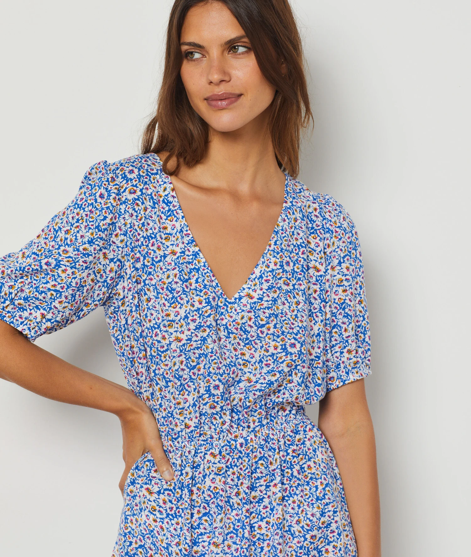 LELA Robe Fluide Imprimée BLEU 3 LELA Robe Fluide Imprimée BLEU – Bild 3