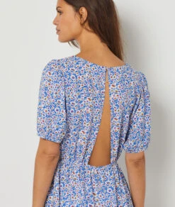 LELA Robe Fluide Imprimée BLEU 9 LELA Robe Fluide Imprimée BLEU -Etam Verkäufe 654195290 c