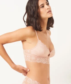 SWEET Damen Spitzen-Bustier – Elegantes Bralette in Beige