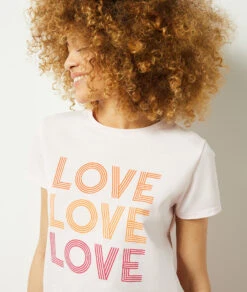 T-Shirt Mit Print „Love“ BLUSH