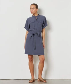 Kleid Mit Bindegürtel BLAUGRAU -Etam Verkäufe 654211621 6
