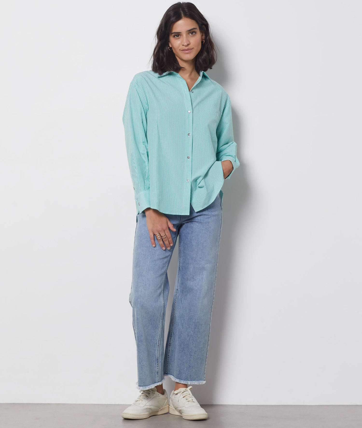 Gestreifte Hemdbluse ANIS ABSINTH 3 Gestreifte Hemdbluse ANIS ABSINTH – Bild 3