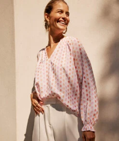 Blouse Imprimée 100% Coton ECRU