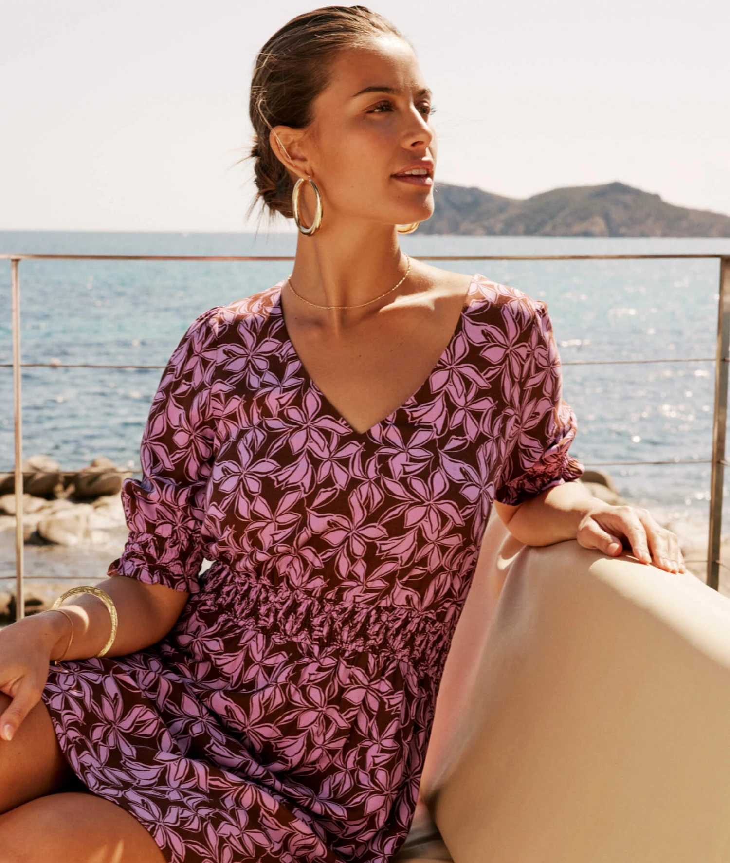 Robe Imprimée MARRON 1 Robe Imprimée MARRON